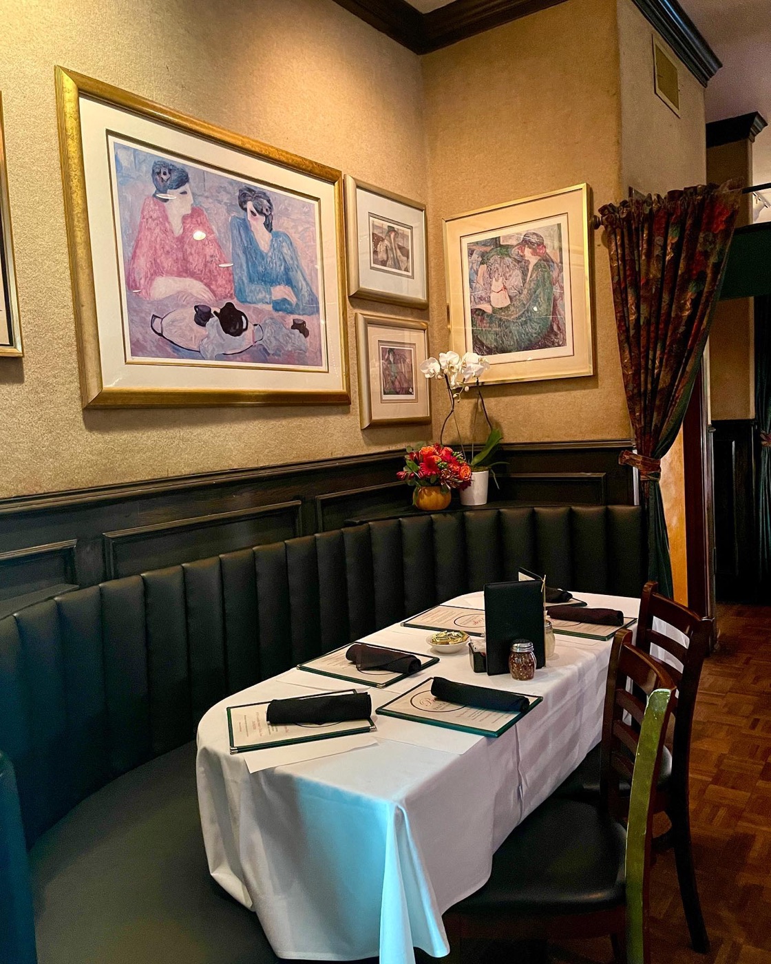 A corner booth