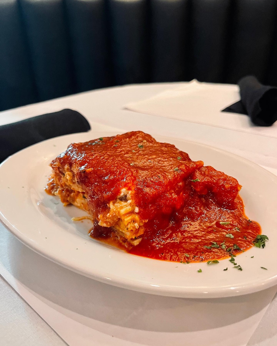 Lasagna with red sauce