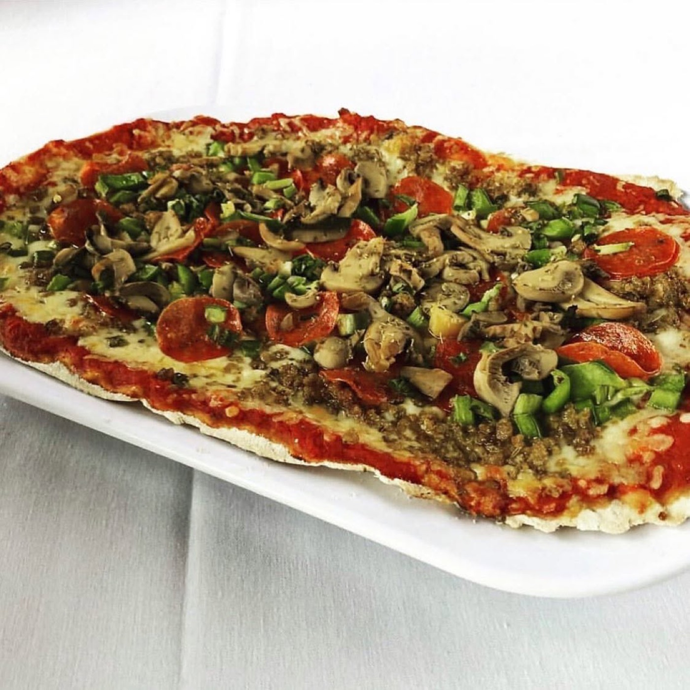 Pizza and pasta for the table